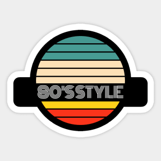 Retro 80’s Style Fashion and Decor (WHITE TEXT) Sticker